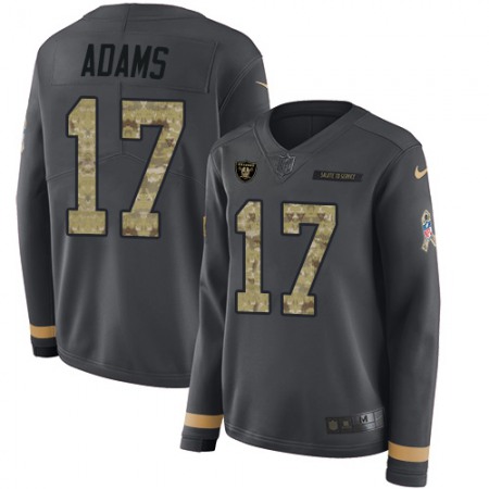 Nike Raiders #17 Davante Adams Anthracite Salute to Service Women's Stitched NFL Limited Therma Long Sleeve Jersey