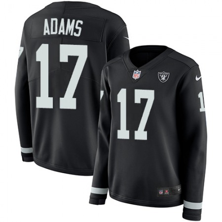 Nike Raiders #17 Davante Adams Black Team Color Women's Stitched NFL Limited Therma Long Sleeve Jersey