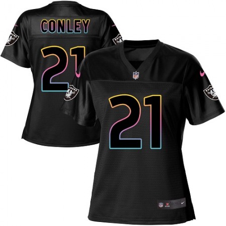 Nike Raiders #21 Gareon Conley Black Women's NFL Fashion Game Jersey