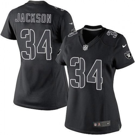 Nike Raiders #34 Bo Jackson Black Impact Women's Stitched NFL Limited Jersey