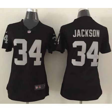 Nike Raiders #34 Bo Jackson Black Team Color Women's Stitched NFL Elite Jersey