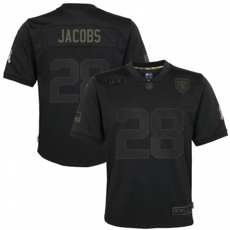Las Vegas Raiders #28 Josh Jacobs Nike Youth 2020 Salute to Service Game Jersey Black