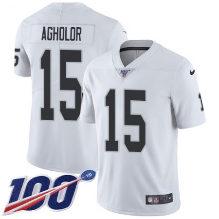 Nike Raiders #15 Nelson Agholor White Youth Stitched NFL 100th Season Vapor Untouchable Limited Jersey