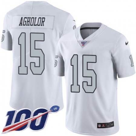 Nike Raiders #15 Nelson Agholor White Youth Stitched NFL Limited Rush 100th Season Jersey