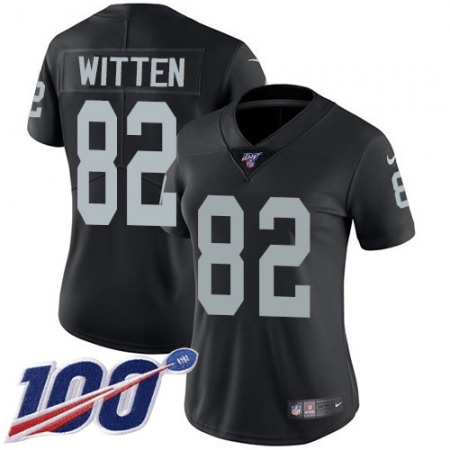 Nike Raiders #82 Jason Witten Black Team Color Women's Stitched NFL 100th Season Vapor Untouchable Limited Jersey