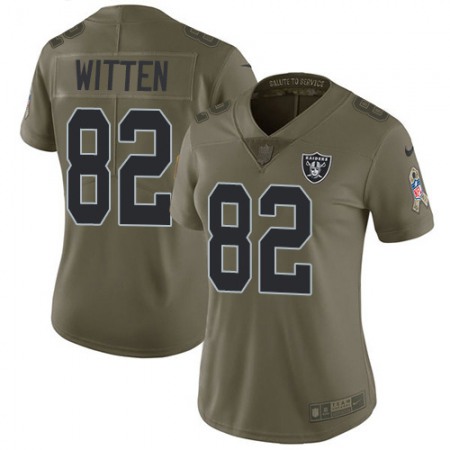 Nike Raiders #82 Jason Witten Olive Women's Stitched NFL Limited 2017 Salute To Service Jersey