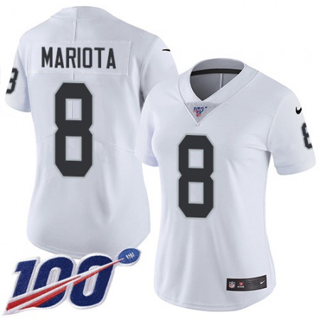 Nike Raiders #8 Marcus Mariota White Women's Stitched NFL 100th Season Vapor Untouchable Limited Jersey