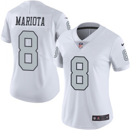Nike Raiders #8 Marcus Mariota White Women's Stitched NFL Limited Rush Jersey