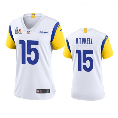 Los Angeles Rams #15 Tutu Atwell Women's Super Bowl LVI Patch Nike Alternate Game NFL Jersey - White