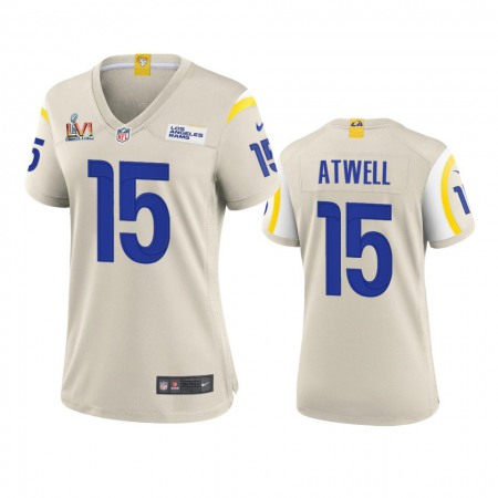 Los Angeles Rams #15 Tutu Atwell Women's Super Bowl LVI Patch Nike Game NFL Jersey - Bone