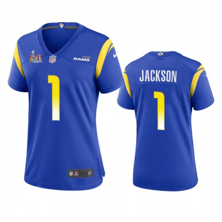 Los Angeles Rams #1 Desean Jackson Women's Super Bowl LVI Patch Nike Game NFL Jersey - Royal