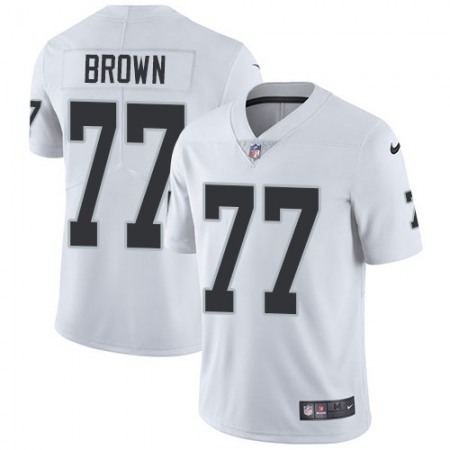 Nike Raiders #77 Trent Brown White Youth Stitched NFL Vapor Untouchable Limited Jersey
