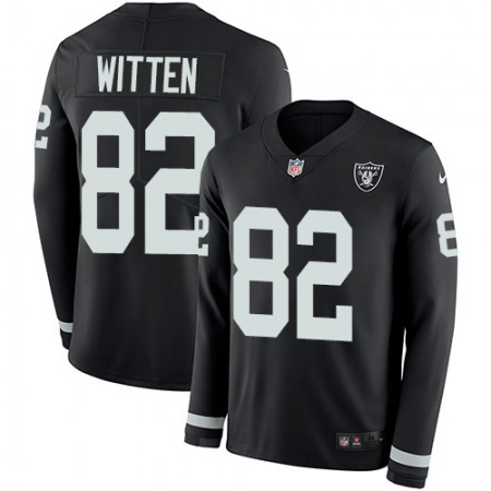 Nike Raiders #82 Jason Witten Black Team Color Youth Stitched NFL Limited Therma Long Sleeve Jersey
