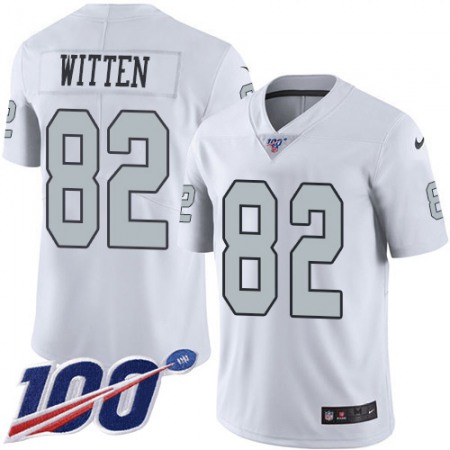 Nike Raiders #82 Jason Witten White Youth Stitched NFL Limited Rush 100th Season Jersey