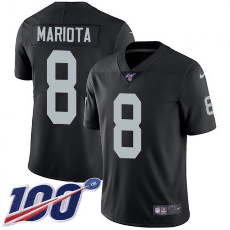 Nike Raiders #8 Marcus Mariota Black Team Color Youth Stitched NFL 100th Season Vapor Untouchable Limited Jersey