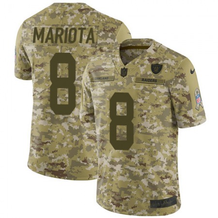 Nike Raiders #8 Marcus Mariota Camo Youth Stitched NFL Limited 2018 Salute To Service Jersey