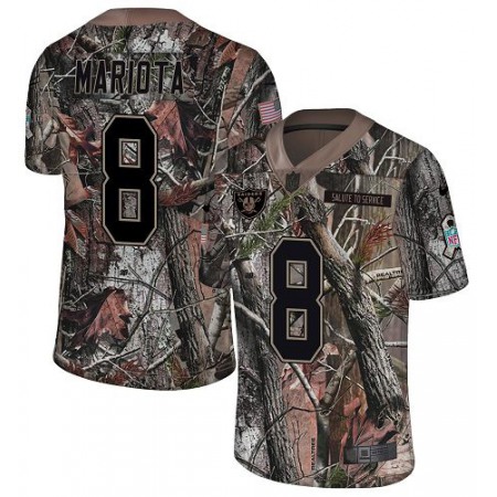 Nike Raiders #8 Marcus Mariota Camo Youth Stitched NFL Limited Rush Realtree Jersey