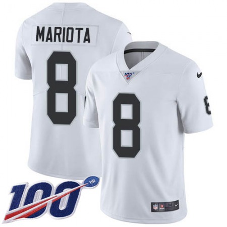 Nike Raiders #8 Marcus Mariota White Youth Stitched NFL 100th Season Vapor Untouchable Limited Jersey