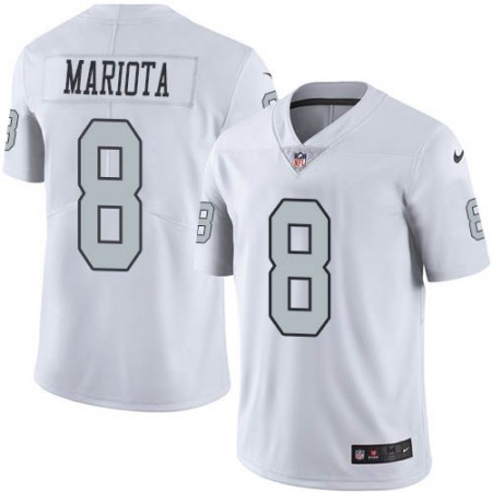 Nike Raiders #8 Marcus Mariota White Youth Stitched NFL Limited Rush Jersey