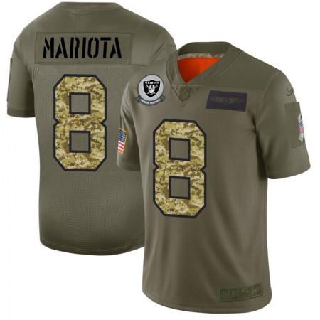 Raiders #8 Marcus Mariota Youth Nike 2019 Olive Camo Salute To Service Limited NFL Jersey