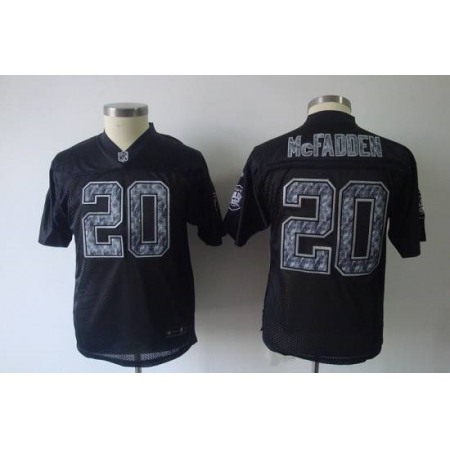 Sideline Black United Raiders #20 Darren McFadden Stitched Youth NFL Jersey
