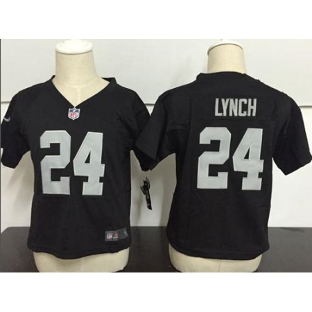 Toddler Nike Raiders #24 Marshawn Lynch Black Team Color Stitched NFL Elite Jersey