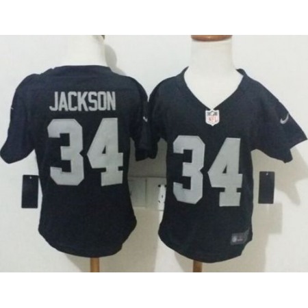 Toddler Nike Raiders #34 Bo Jackson Black Team Color Stitched NFL Elite Jersey