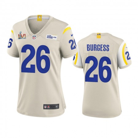Los Angeles Rams #26 Terrell Burgess Women's Super Bowl LVI Patch Nike Game NFL Jersey - Bone
