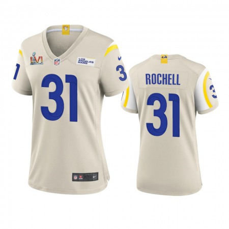 Los Angeles Rams #31 Robert Rochell Women's Super Bowl LVI Patch Nike Game NFL Jersey - Bone