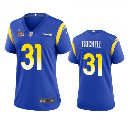 Los Angeles Rams #31 Robert Rochell Women's Super Bowl LVI Patch Nike Game NFL Jersey - Royal