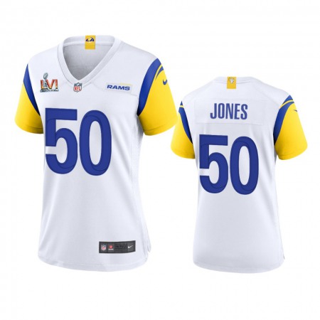 Los Angeles Rams #50 Ernest Jones Women's Super Bowl LVI Patch Nike Alternate Game NFL Jersey - White
