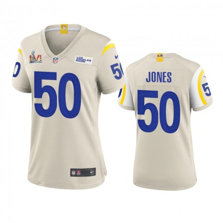 Los Angeles Rams #50 Ernest Jones Women's Super Bowl LVI Patch Nike Game NFL Jersey - Bone