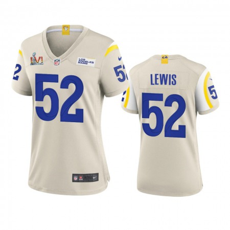 Los Angeles Rams #52 Terrell Lewis Women's Super Bowl LVI Patch Nike Game NFL Jersey - Bone