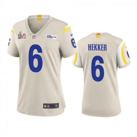 Los Angeles Rams #6 Johnny Hekker Women's Super Bowl LVI Patch Nike Game NFL Jersey - Bone
