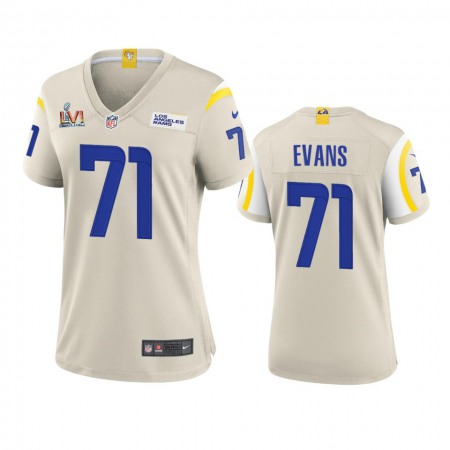 Los Angeles Rams #71 Bobby Evans Women's Super Bowl LVI Patch Nike Game NFL Jersey - Bone