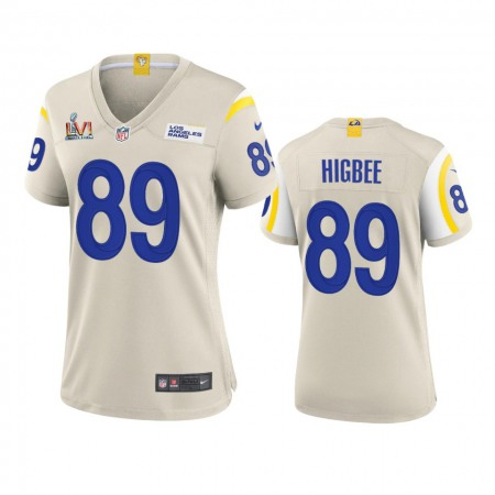 Los Angeles Rams #89 Tyler Higbee Women's Super Bowl LVI Patch Nike Game NFL Jersey - Bone