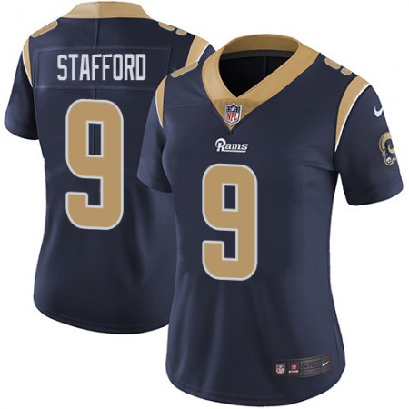 Los Angeles Rams #9 Matthew Stafford Navy Blue Team Color Women's Stitched NFL Vapor Untouchable Limited Jersey