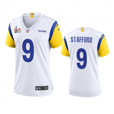 Los Angeles Rams #9 Matthew Stafford Women's Super Bowl LVI Patch Nike Alternate Game NFL Jersey - White