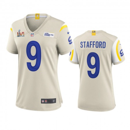 Los Angeles Rams #9 Matthew Stafford Women's Super Bowl LVI Patch Nike Game NFL Jersey - Bone