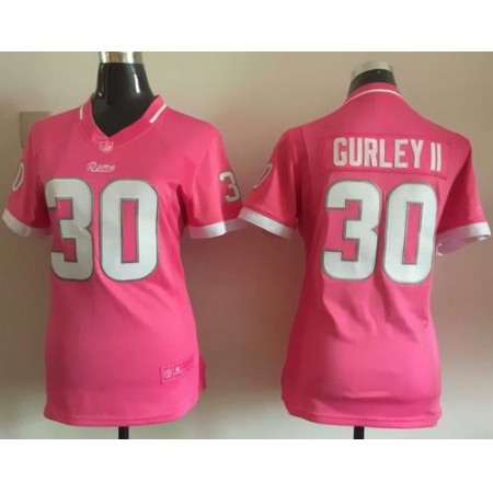 Nike Rams #30 Todd Gurley Pink Women's Stitched NFL Elite Bubble Gum Jersey