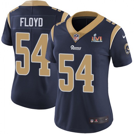 Nike Rams #54 Leonard Floyd Navy Blue Team Color Super Bowl LVI Patch Women's Stitched NFL Vapor Untouchable Limited Jersey