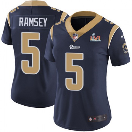 Nike Rams #5 Jalen Ramsey Navy Blue Team Color Super Bowl LIII Bound Women's Stitched NFL Vapor Untouchable Limited Jersey