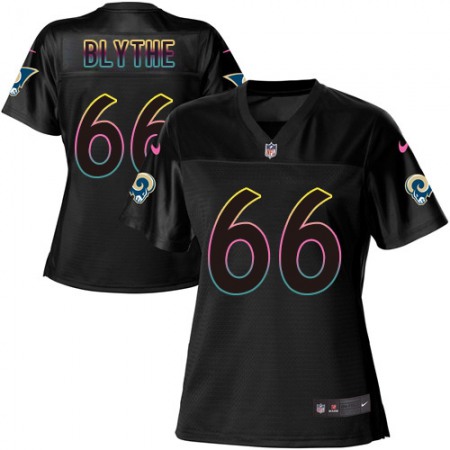 Nike Rams #66 Austin Blythe Black Women's NFL Fashion Game Jersey