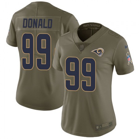 Nike Rams #99 Aaron Donald Olive Women's Stitched NFL Limited 2017 Salute to Service Jersey