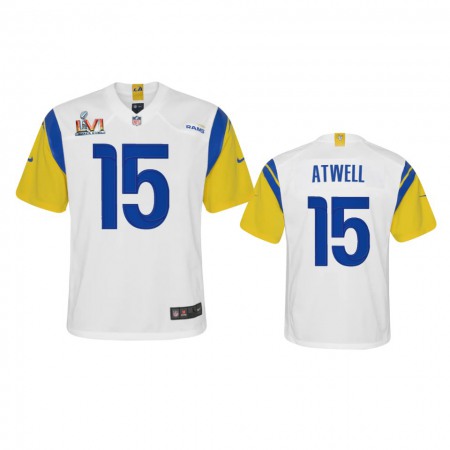 Los Angeles Rams #15 Tutu Atwell Youth Super Bowl LVI Patch Nike Alternate Game NFL Jersey - White
