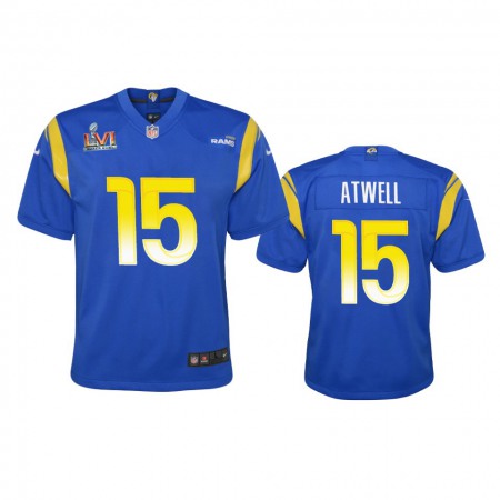 Los Angeles Rams #15 Tutu Atwell Youth Super Bowl LVI Patch Nike Game NFL Jersey - Royal