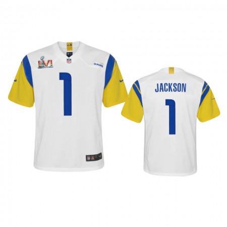 Los Angeles Rams #1 Desean Jackson Youth Super Bowl LVI Patch Nike Alternate Game NFL Jersey - White
