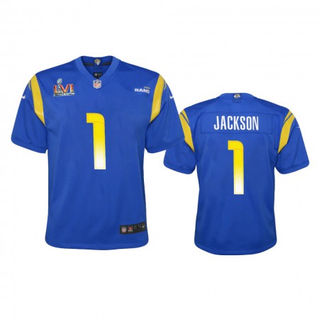 Los Angeles Rams #1 Desean Jackson Youth Super Bowl LVI Patch Nike Game NFL Jersey - Royal