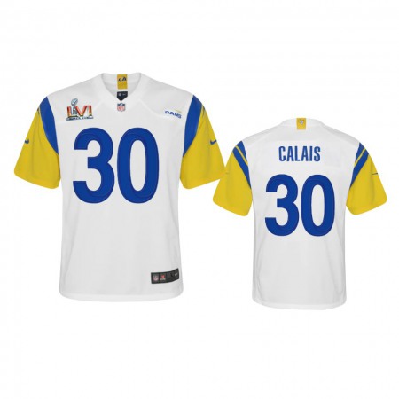 Los Angeles Rams #30 Raymond Calais Youth Super Bowl LVI Patch Nike Alternate Game NFL Jersey - White