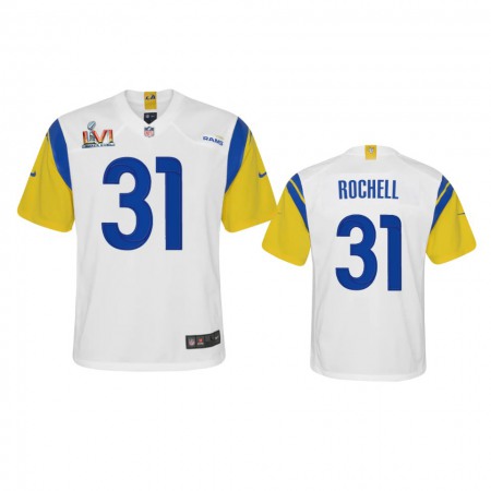 Los Angeles Rams #31 Robert Rochell Youth Super Bowl LVI Patch Nike Alternate Game NFL Jersey - White